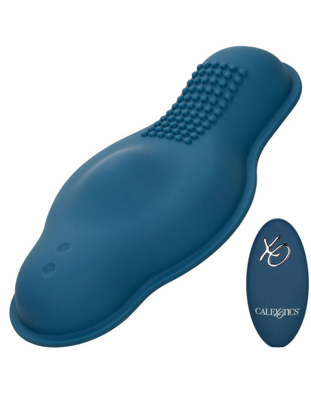 CALEXOTICS - RIDER MASSAGER DOUBLE MOTOR REMOTE CONTROL BLUE