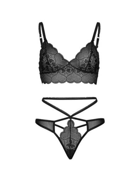 LEG AVENUE - 2 PIECES SET STRAPPY CUT G STRING S-M