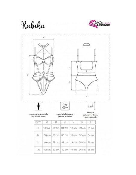 LIVCO CORSETTI FASHION - RUBIKA LC XG079 BODY SU KAKLELIUKU JUODA S