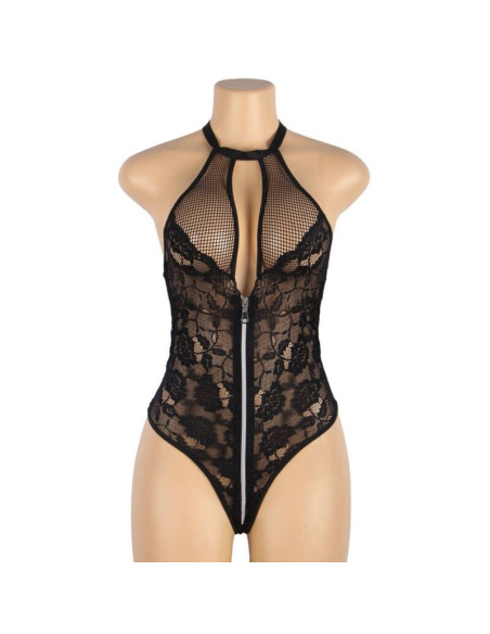 SUBBLIME - MEŠKINIS GĖLIŲ RAŠTAS SU NĖRINIŲ UŽTRAUKTUKU L-XL