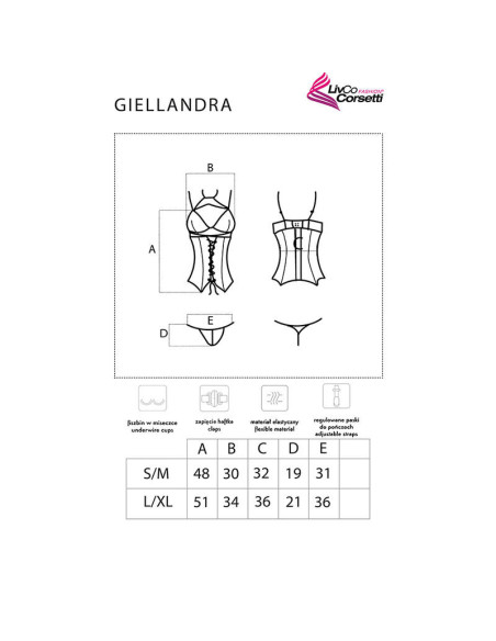 LIVCO CORSETTI FASHION - GIELLANDRA FOR THE SENSES KOLEKCIJOS KORSETINĖS KELNAITĖS JUODOS
