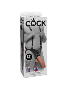 KING COCK - 30.5 CM HOLLOW STRAP-ON SUSPENDER SYSTEM - FLESH 2