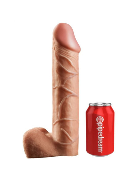 KING COCK - 30,5 CM TUŠČIABUČIA STRAP-ON PAKETĖLIŲ SISTEMA - ODOS IŠMAŠA
