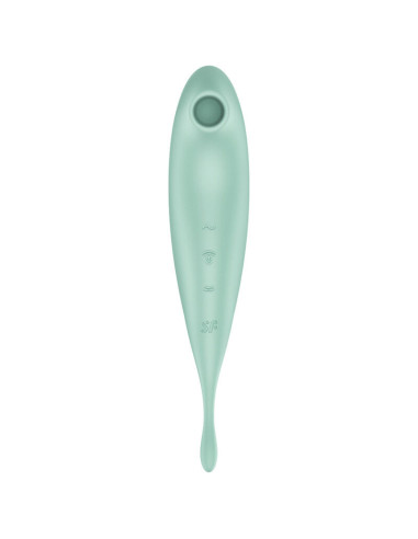 SATISFYER - TWIRLING PRO AIR PULSE STIMULATOR and VIBRATOR APP GREEN