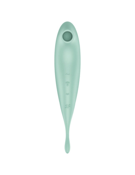 SATISFYER - TWIRLING PRO AIR PULSE STIMULATOR and VIBRATOR APP GREEN