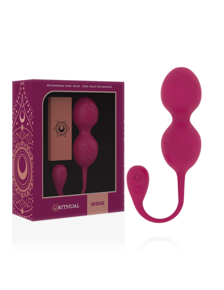 RITHUAL - NISHA ĮKRAUNAMI VIBRUOJANTYS KEGELIO KAMUOLIAI SU ORCHIDĖJOMIS