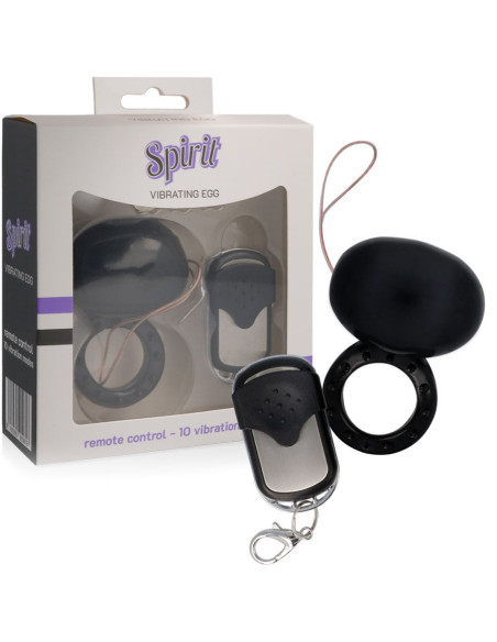 SPIRIT - VIBRATING REMOTE CONTROL COCK RING BLACK