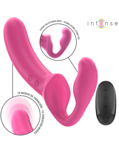 INTENSE - AMY DVIGUBAS VIBRATORIUS 20 CM ROŽINIS SU NUOTOLINIO VALDYMO VALDYMU