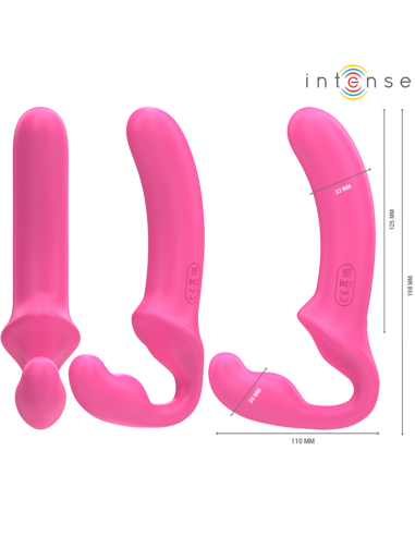 INTENSE - AMY DVIGUBAS VIBRATORIUS 20 CM ROŽINIS SU NUOTOLINIO VALDYMO VALDYMU