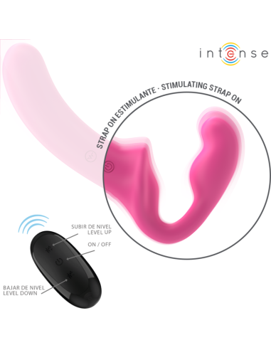 INTENSE - AMY DVIGUBAS VIBRATORIUS 20 CM ROŽINIS SU NUOTOLINIO VALDYMO VALDYMU