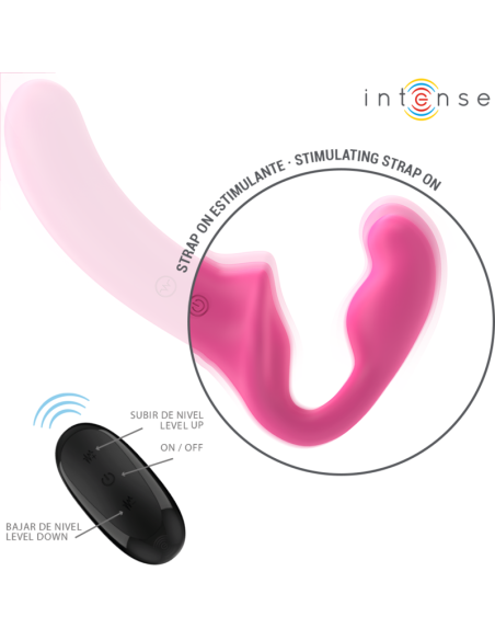 INTENSE - AMY DVIGUBAS VIBRATORIUS 20 CM ROŽINIS SU NUOTOLINIO VALDYMO VALDYMU