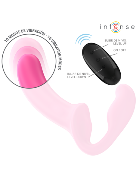 INTENSE - AMY DVIGUBAS VIBRATORIUS 20 CM ROŽINIS SU NUOTOLINIO VALDYMO VALDYMU