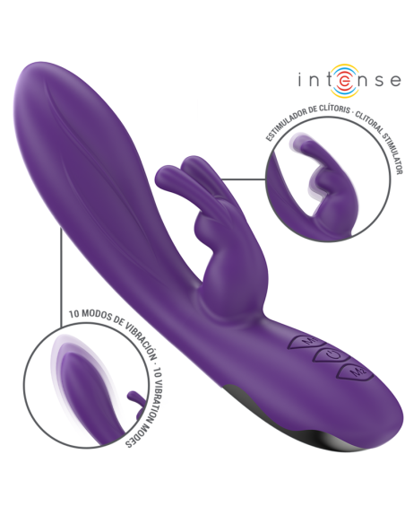 INTENSE - RANDALL RABBIT VIBRATORIUS 10 VIBRAVIMŲ VIOLETINIS