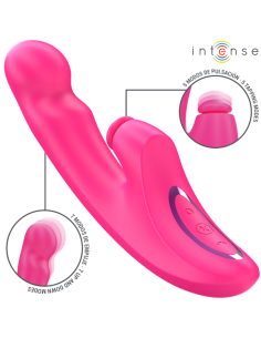 INTENSE - EMI VIBRATORIUS 13,5 CM DAUGIAFUNKCIS 3 IN 1 10 VIBRAVIMŲ ROŽINIS