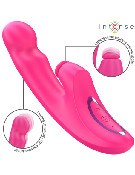 INTENSE - EMI VIBRATORIUS 13,5 CM DAUGIAFUNKCIS 3 IN 1 10 VIBRAVIMŲ ROŽINIS