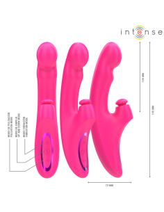 INTENSE - EMI VIBRATORIUS 13,5 CM DAUGIAFUNKCIS 3 IN 1 10 VIBRAVIMŲ ROŽINIS 2