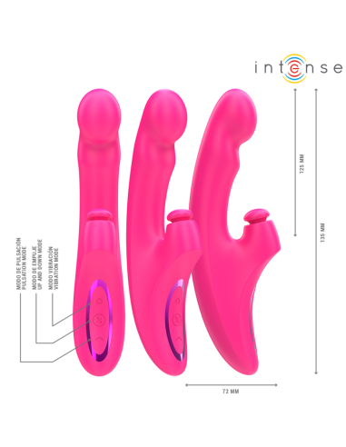 INTENSE - EMI VIBRATORIUS 13,5 CM DAUGIAFUNKCIS 3 IN 1 10 VIBRAVIMŲ ROŽINIS