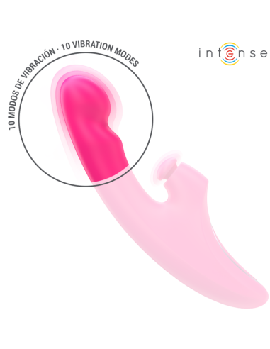 INTENSE - EMI VIBRATORIUS 13,5 CM DAUGIAFUNKCIS 3 IN 1 10 VIBRAVIMŲ ROŽINIS