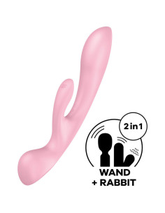 SATISFYER - TRIPLA OH HIBRIDINĖ VIBRACIJA, ROŽINIS