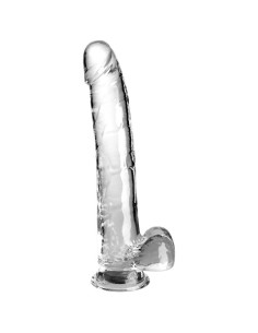 KING COCK - skaidrus dildo su sėklidėmis 24,8 cm permatomas