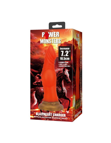 POWER MONSTERS - BLAZEHEART CHARGER FANTASY SILICONE DILDO 18.5 CM Ø 4.5 CM