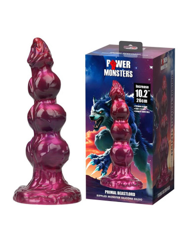 POWER MONSTERS - PRIMAL BEASTLORD PINK TRANSLUCENT FANTASY SILICONE DILDO 26 CM Ø 5 CM