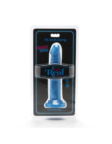GET REAL - HAPPY DICKS DONG 19 CM MĖLYNAS