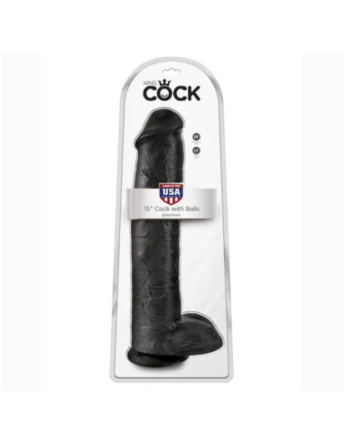 KING COCK - REALISTIC DILDO WITH TESTICLES 38 CM BLACK