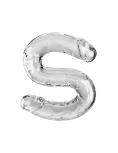 KING COCK - DOUBLE TROUBLE dvigubas dildo 46 CM skaidrus