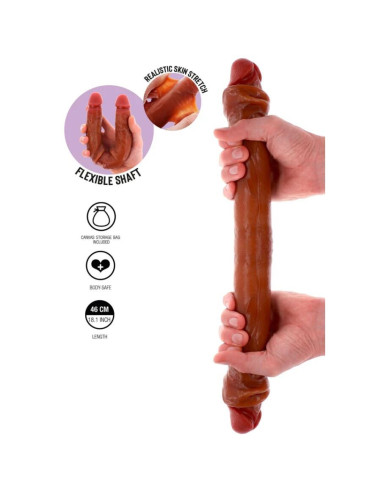 GET REAL - DOUBLE-ENDED SILICONE DILDO CARAMEL 46 CM