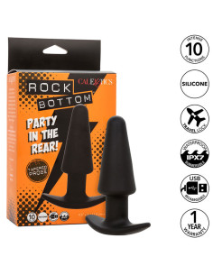 CALEXOTICS - ROCK BOTTOM smailėjantis analinis kaištis, 10 vibracijų, silikoninis, juodas 2