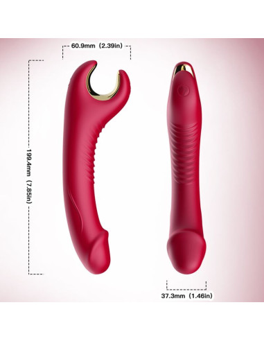 ARMONY - PRINCE DILDO VIBRATOR and ROTATOR RED