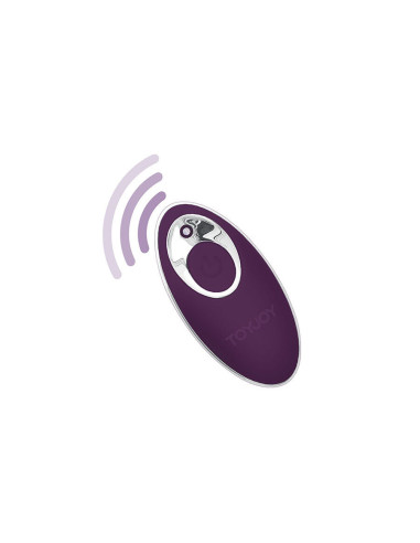 TOYJOY - „HAPPINESS KNOCK KNOCK“ KIAUŠINIO FORMOS VIBRATORIUS SU NUOTOLINIO VALDYMO PULTELIU, VIOLETINIS