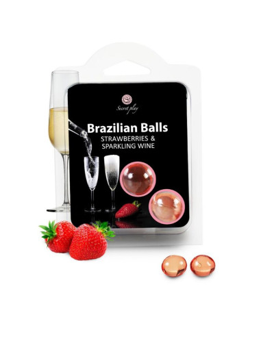 SECRETPLAY - STRAWBERRY AND CHAMPAGNE BRAZILIAN BALLS SET