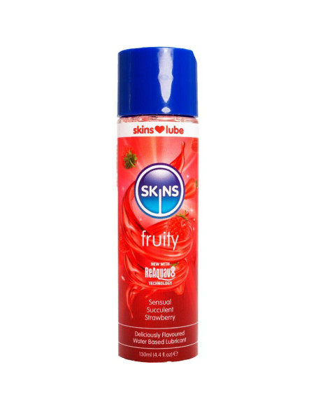 SKINS - VANDENS PAGRINDU PAGAMINTAS LUBRIKANTAS SU VAISIŲ AROMATU, BRAŠKĖS, 130 ML