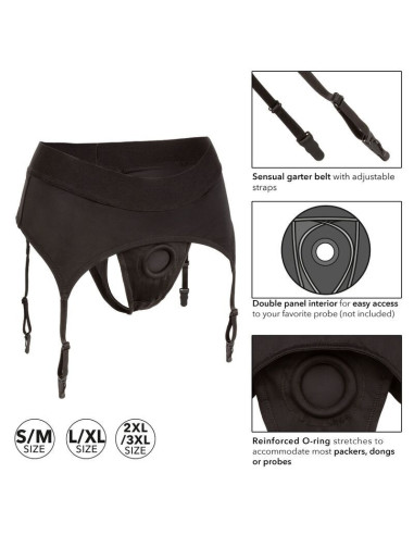 CALEXOTICS - BOUNDLESS THONG WITH GARTER L-XL