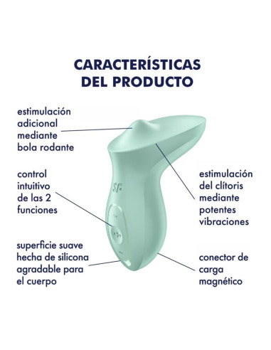 SATISFYER - EXCITERRR LAY-ON CLITORIS MINT VIBRATOR