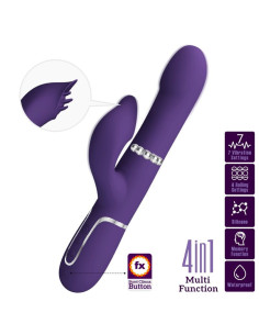 PRETTY LOVE - ZALIN RABBIT VIBRATOR PEARLS 4 IN 1 PURPLE 2