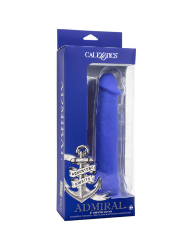 CALEXOTICS - ADMIRAL CAPTAIN REALISTINIS DILDO VIBRATORIUS MĖLYNAS