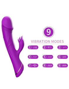 ARMONY - DILDO VIBRUOJAMAS TRIUŠIO SILIKONINIS VIOLETINIS