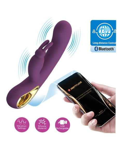 PRETTY LOVE - LIAM RABBIT VIBRATORIUS IR G TAŠKO STIMULIATORIUS VIOLETINIS