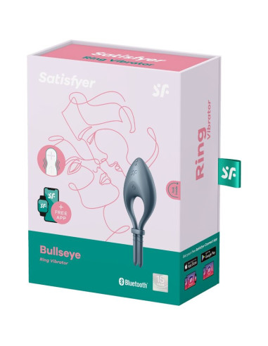 SATISFYER - BULLSEYE RING VIBRATOR APP GREY