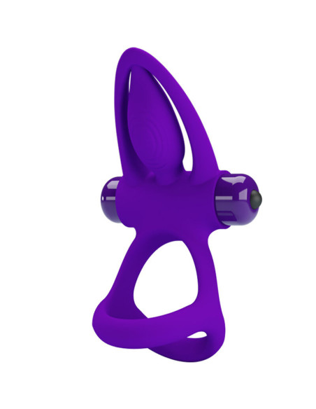 PRETTY LOVE - VIBRATORIUS ŽIEDAS 10 VIBRACIJOS VIOLETINIS SILIKONINIS