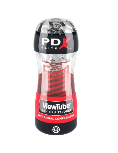PDX ELITE - STROKER VIEWTUBE 2 SPIRAL COMPRESSION TRANSPARENT