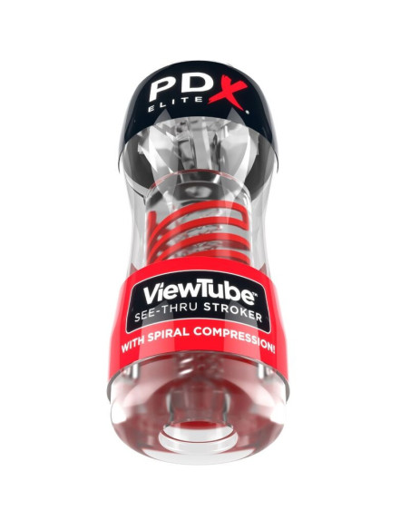 PDX ELITE - STROKER VAIZDO VAMZDIS 2 SPIRALINIS SUSPAUDIMAS SKAIDRUS