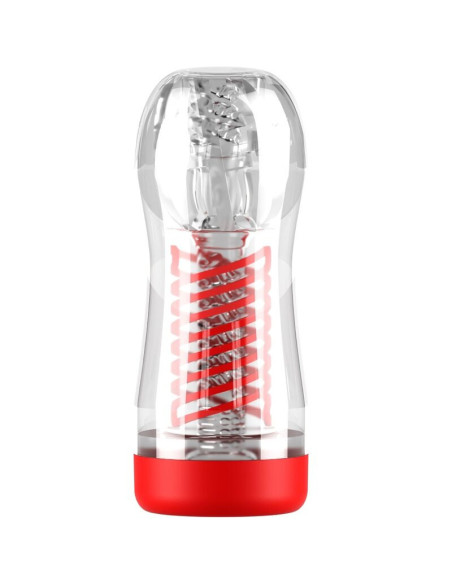 PDX ELITE - STROKER VAIZDO VAMZDIS 2 SPIRALINIS SUSPAUDIMAS SKAIDRUS