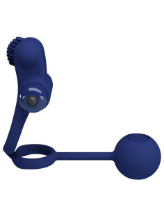 PRETTY LOVE - REMINGTON DOUBLE VIBRATING RING WITH PLUG BLUE 2