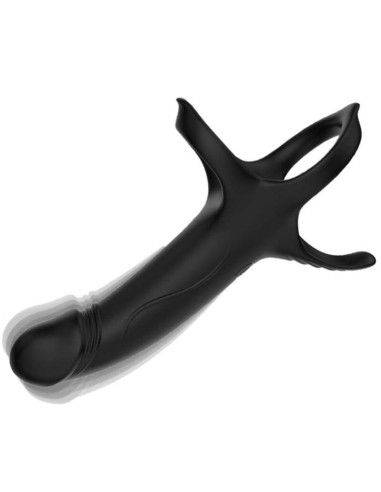ARMONY - Dildo su žiedu ir vibratoriumi, juodas