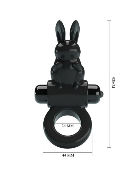 PRETTY LOVE - EXCITING RING RABBIT VIBRATOR RING 10 VIBRATIONS BLACK