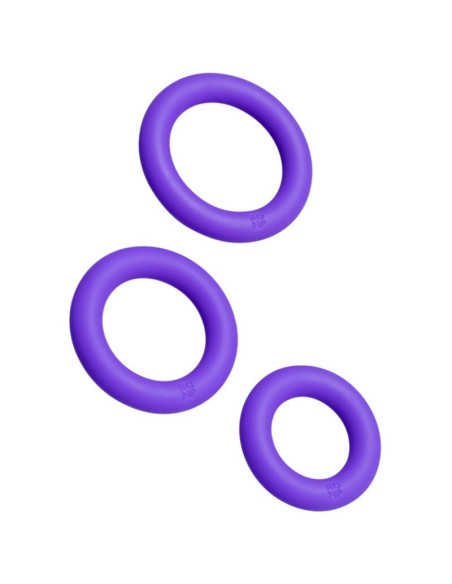 ROMP - REMIX TRIO SET OF 3 PURPLE SILICONE PENIS RINGS